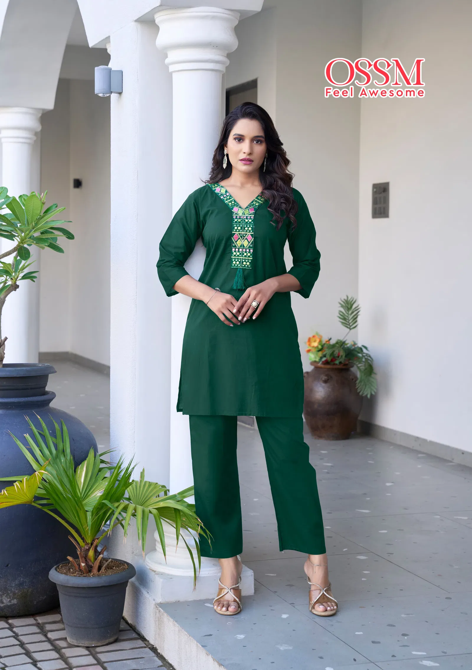 Sara by Ossm Fancy Cotton Embroidery Co Ord Set Wholesale Market In Surat
